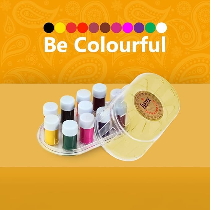 EYETEX Kumkum líquido para bindi, 11 colores, acabado suave y color duradero.