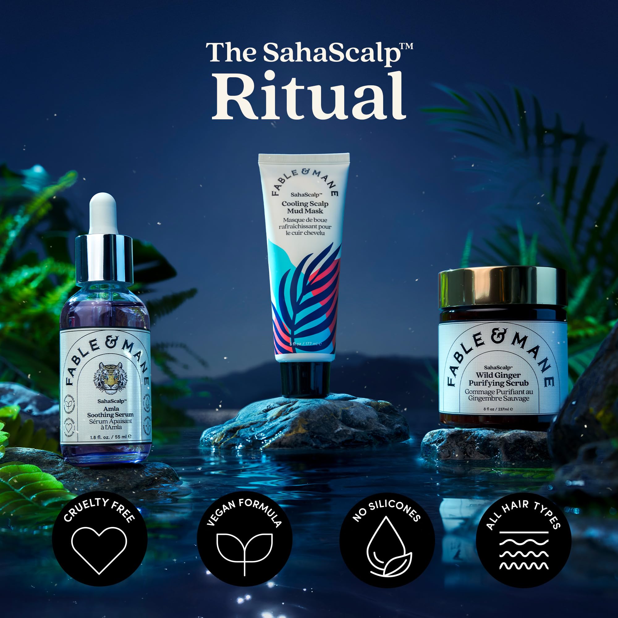 Fable & Mane Amla Serum, uso pre-lavado para limpieza detox suave