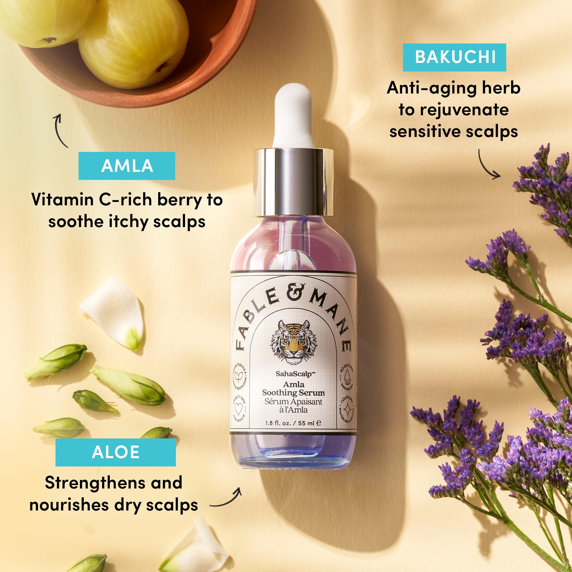 Fable & Mane Amla Serum, aceite de romero para equilibrar el cuero cabelludo