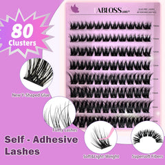 80 agrupaciones autoadhesivas Fablosslashes: volumen visible y ajuste cómodo.