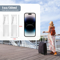 FaceBucks botella recargable de 30 ml, ideal para viajes y rellenos prácticos.