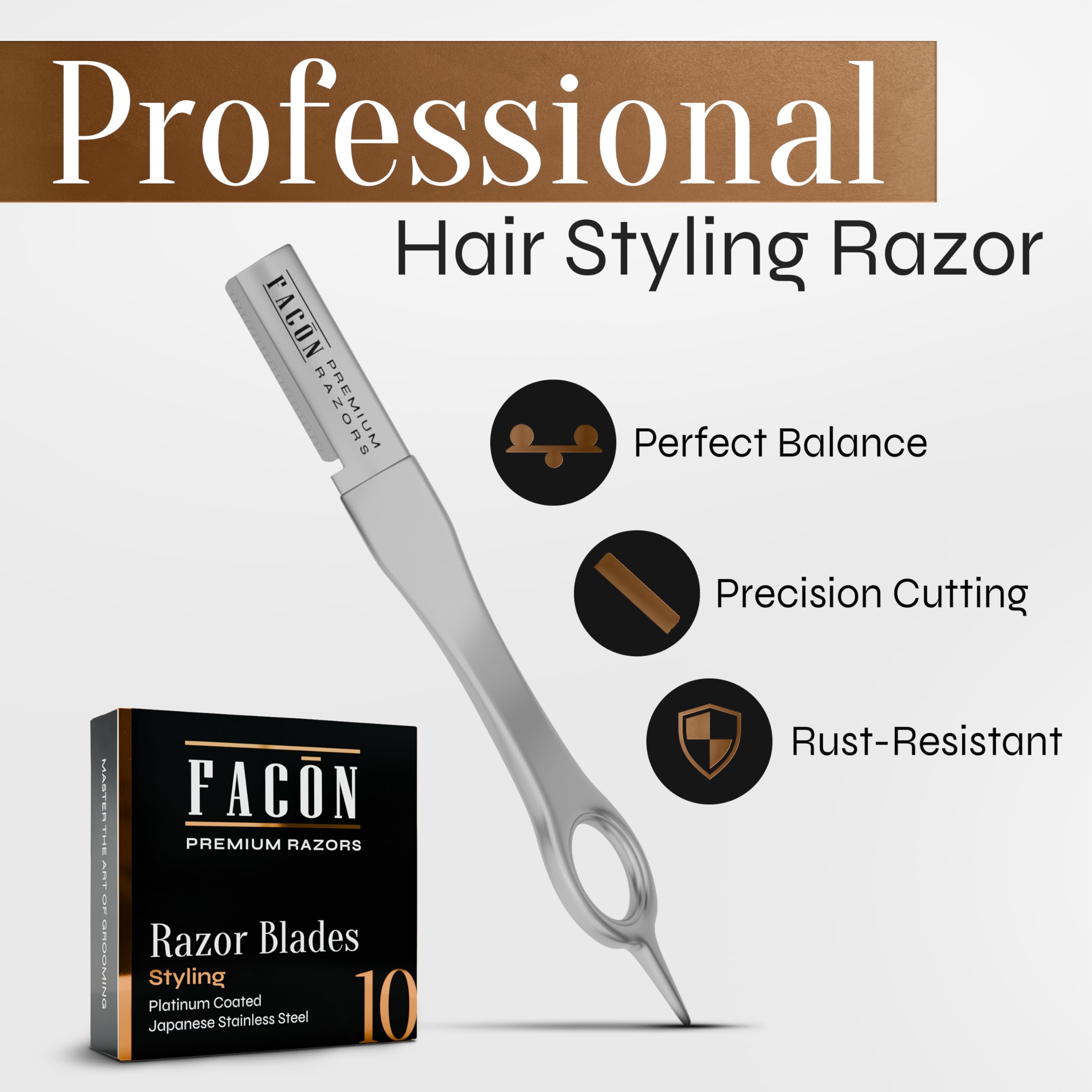 FACON beard razor mustache shaper guiding symmetrical mustache edges