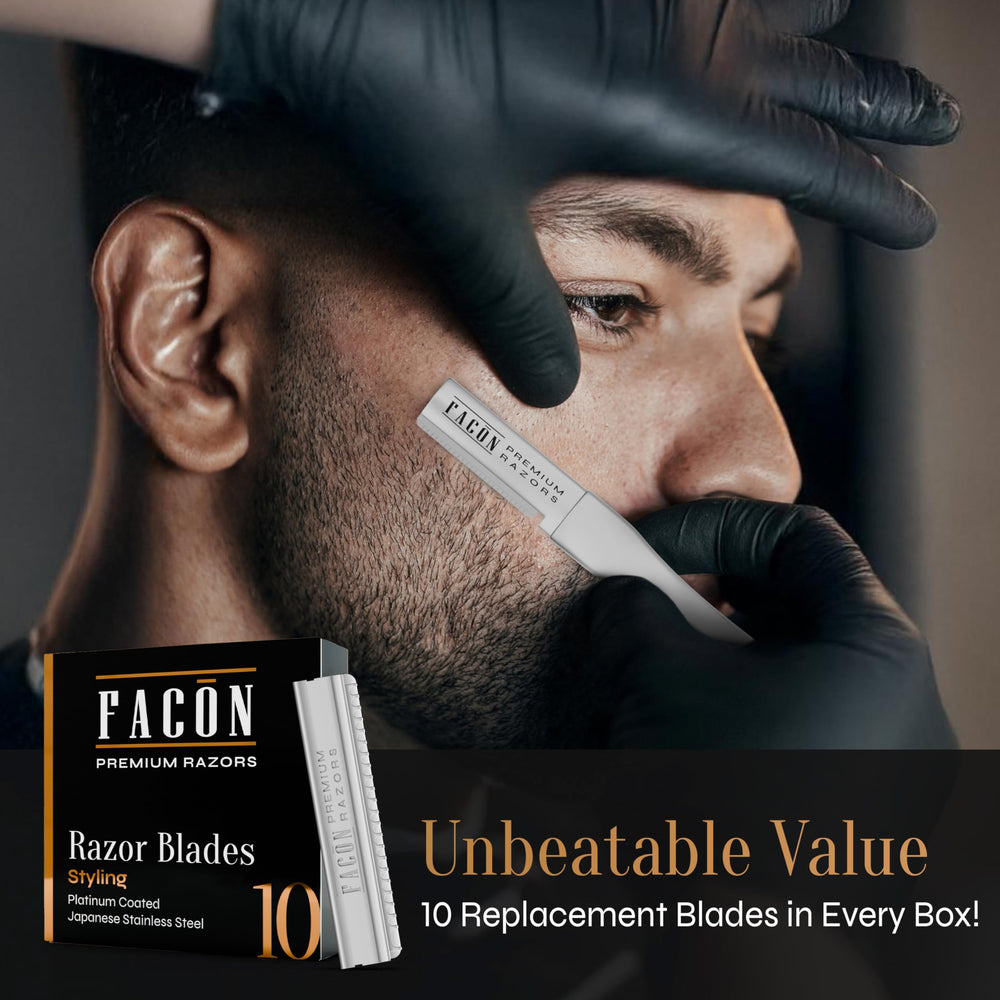 FACON ergonomic handle providing secure grip during detailed grooming