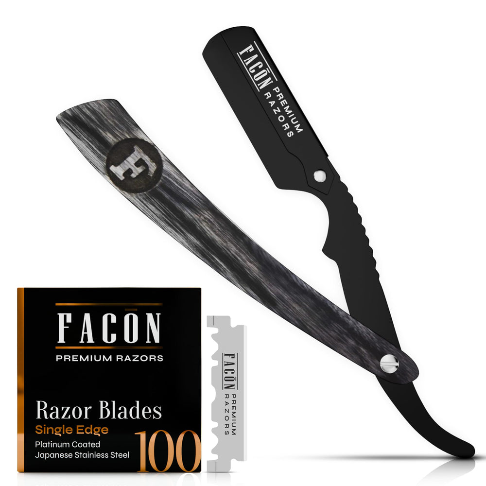 FACON Navaja recta profesional con mango ergonómico para control preciso