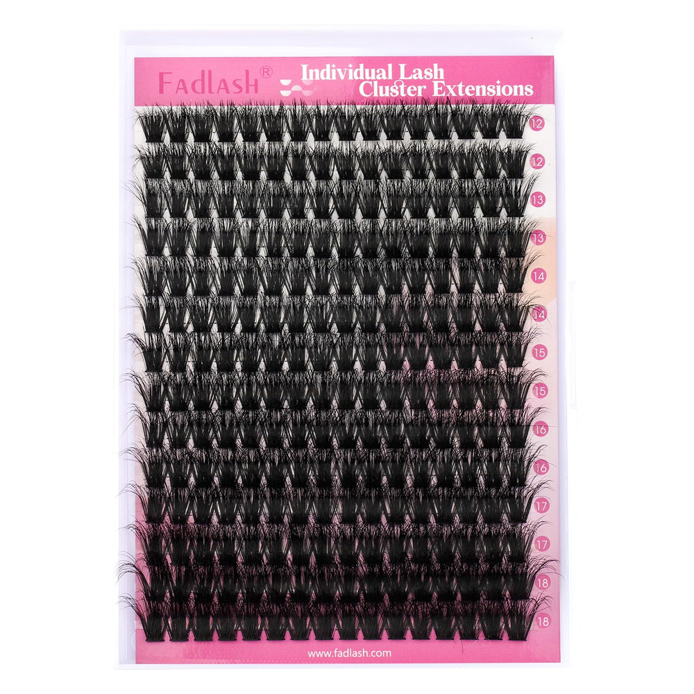 Pestañas FADLASH clústeres caja diseño compacto para transporte.