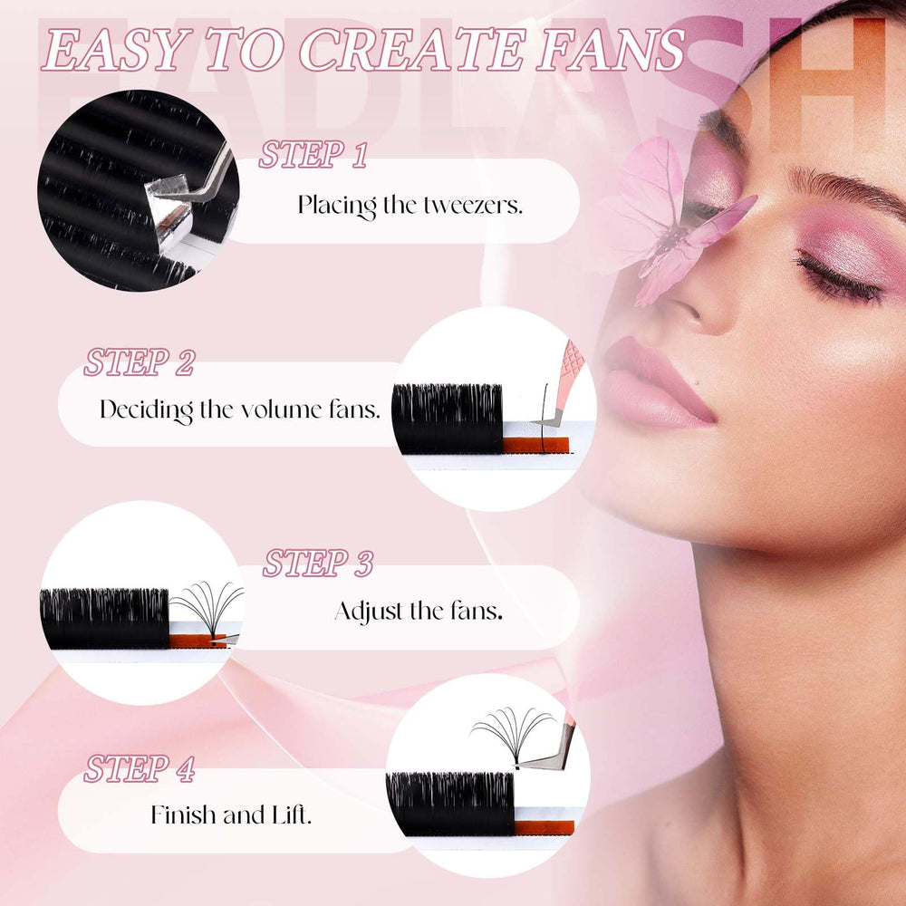 Extensiones FADLASH marrón oscuro, curvatura C/D para look definido.