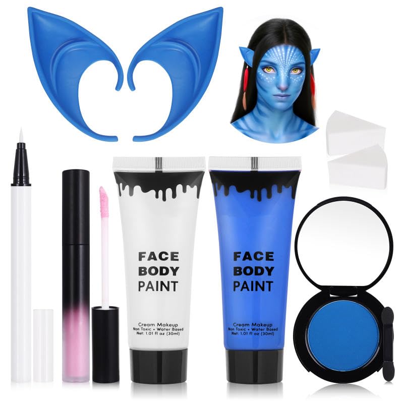 Kit faglowmify Avatar: pintura azul para transformaciones de Na’vi con acabado intenso.