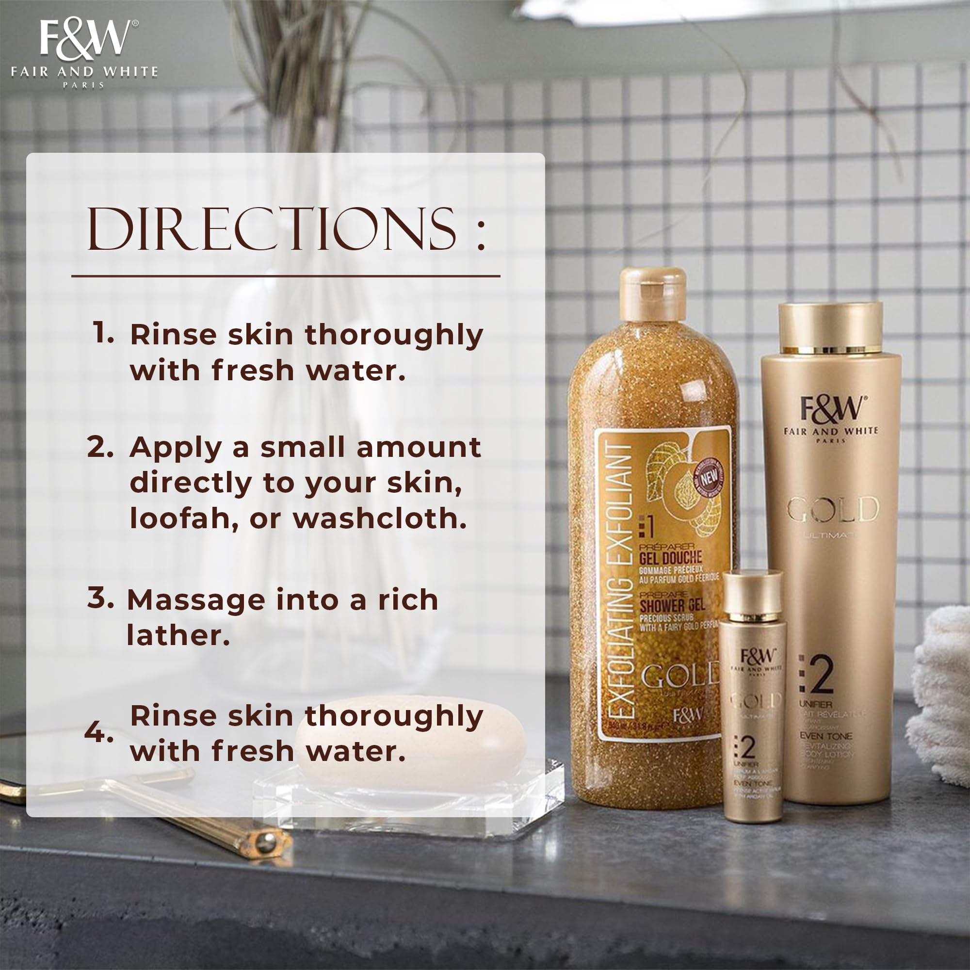 FAIR & WHITE Gold Precious uso diario en ducha