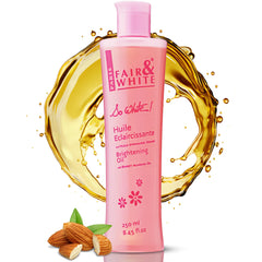 FAIR & WHITE So White aceite corporal, botella visible, hidratación suave para la piel.