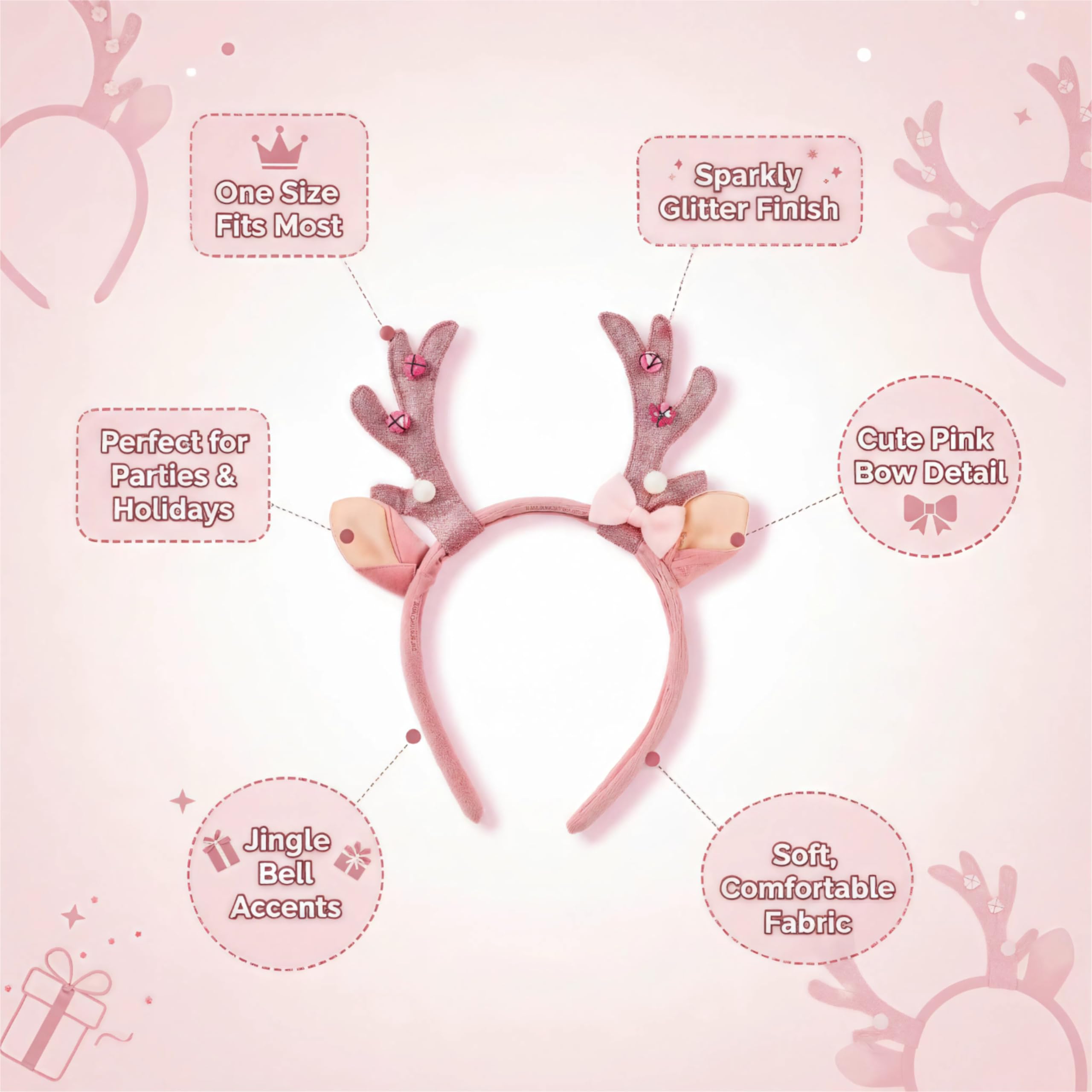 FAIRCHIC Headband con campanas navideñas, añade un toque alegre durante la fiesta