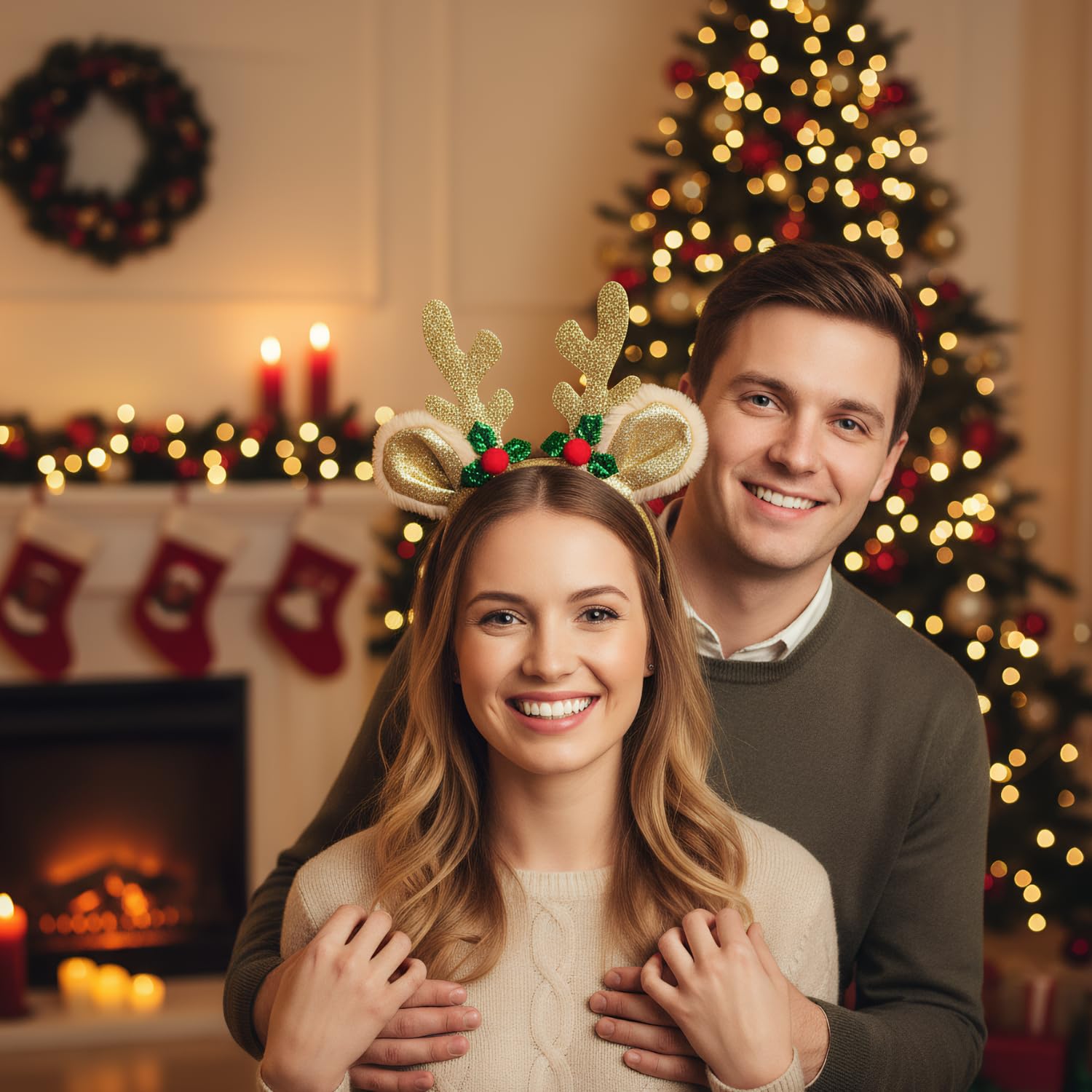 FAIRCHIC Decoración de cabeza para reuniones navideñas y regalos