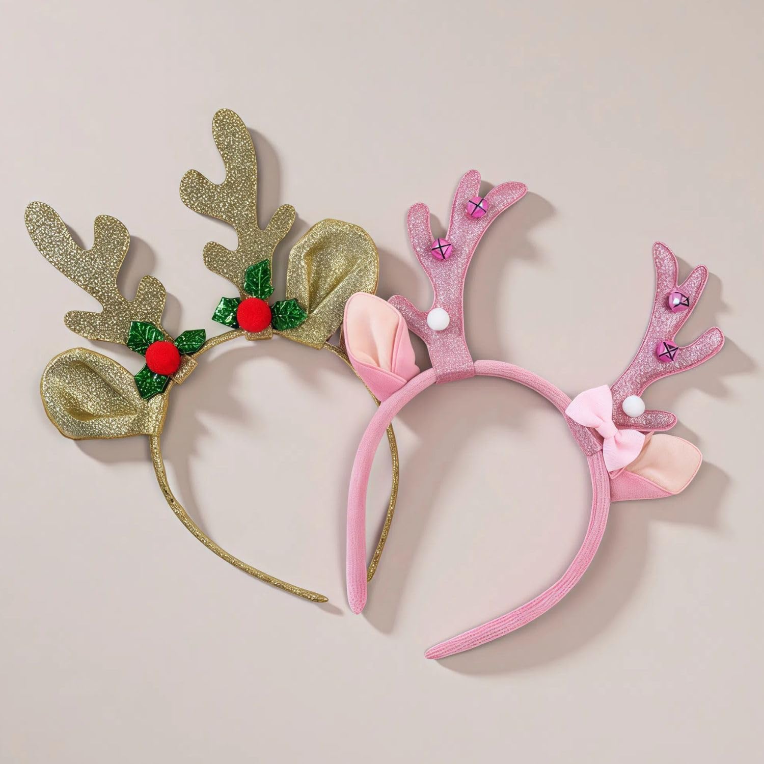 FAIRCHIC Headband con astas doradas para celebraciones navideñas elegantes