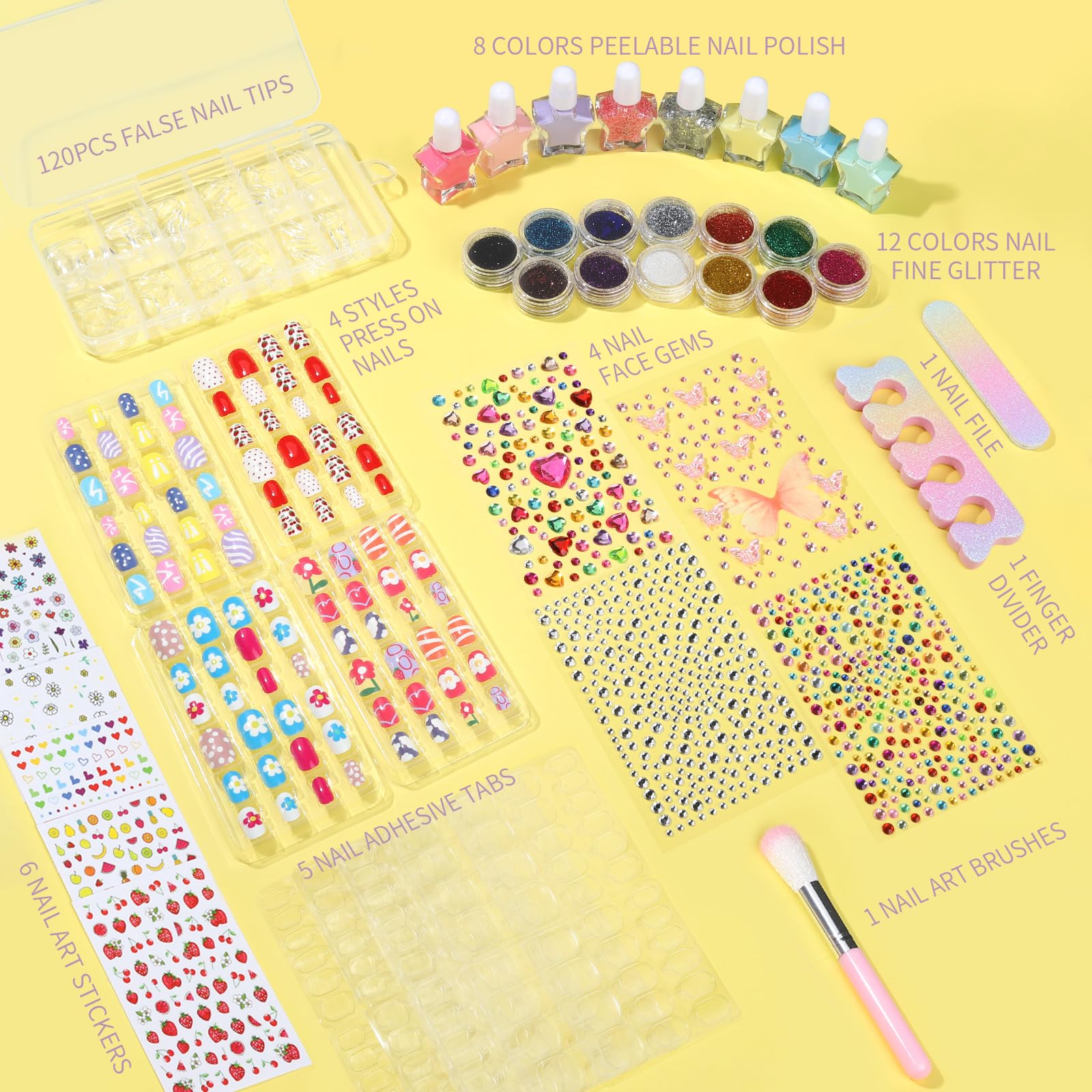 Brillos finos Fandamei para enriquecer los diseños de uñas.