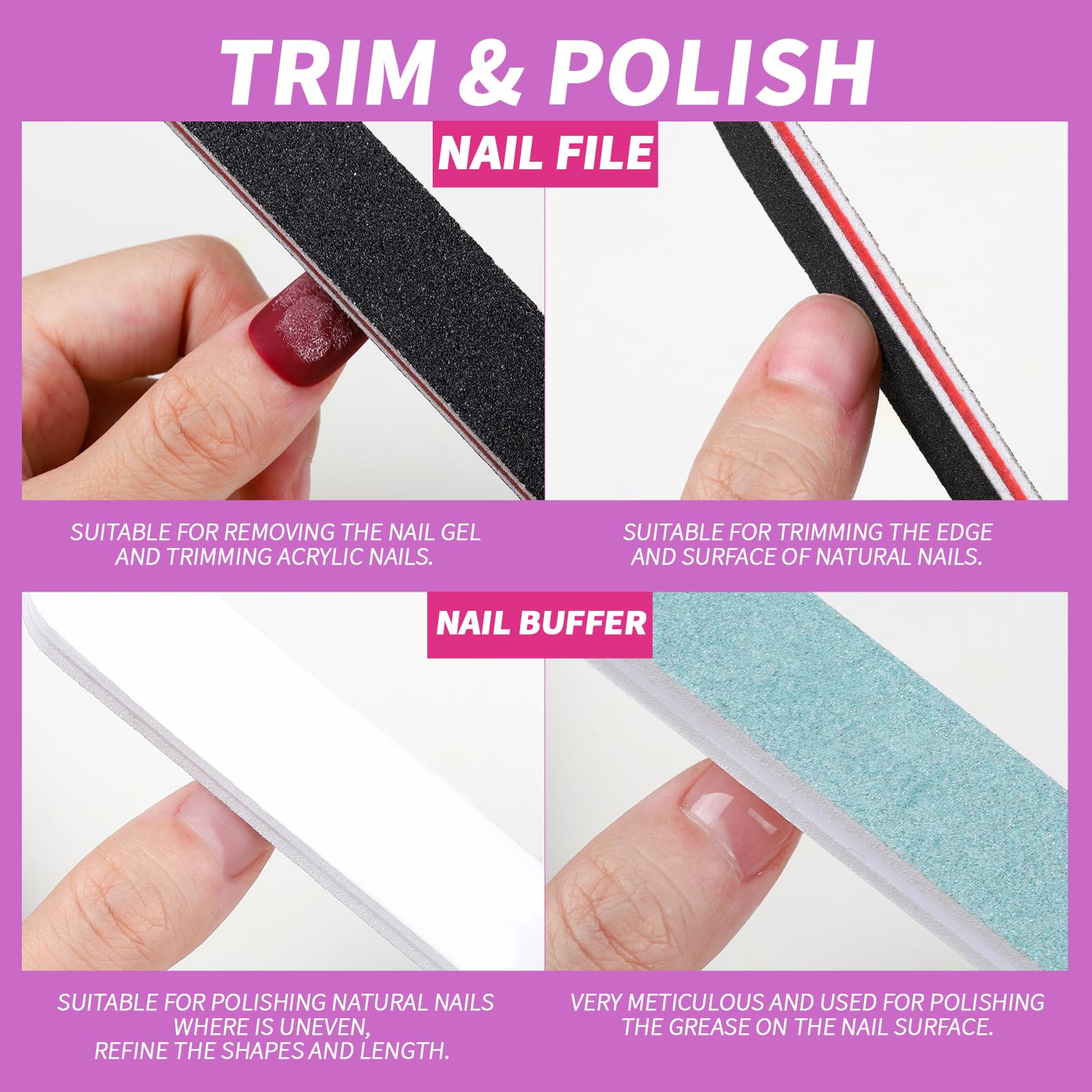 Cepillo para uñas Fandamei de color morado para limpieza rápida.