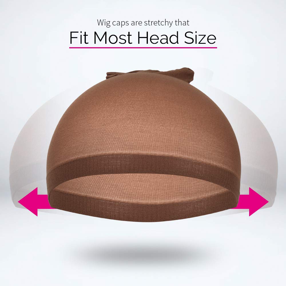 Gorro de peluca Fandamei elástico amplio para diversos peinados.