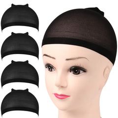 Gorro-peluca Fandamei de nylon negro, ajuste cómodo para uso diario.
