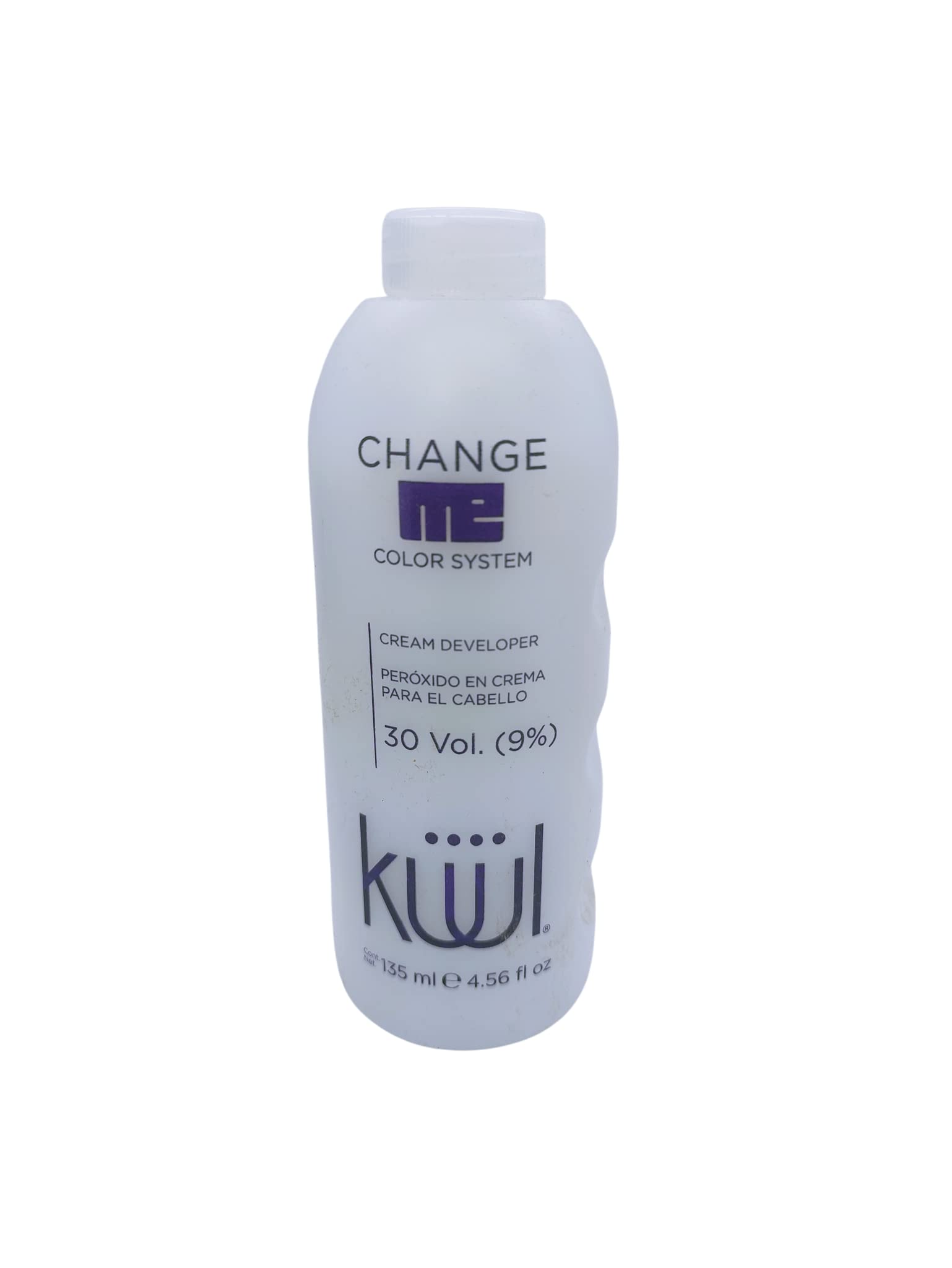 Fantasy Nails Kuul Change Me Peroxide 30 Volume bottle ready for color lift and pigment clarification.