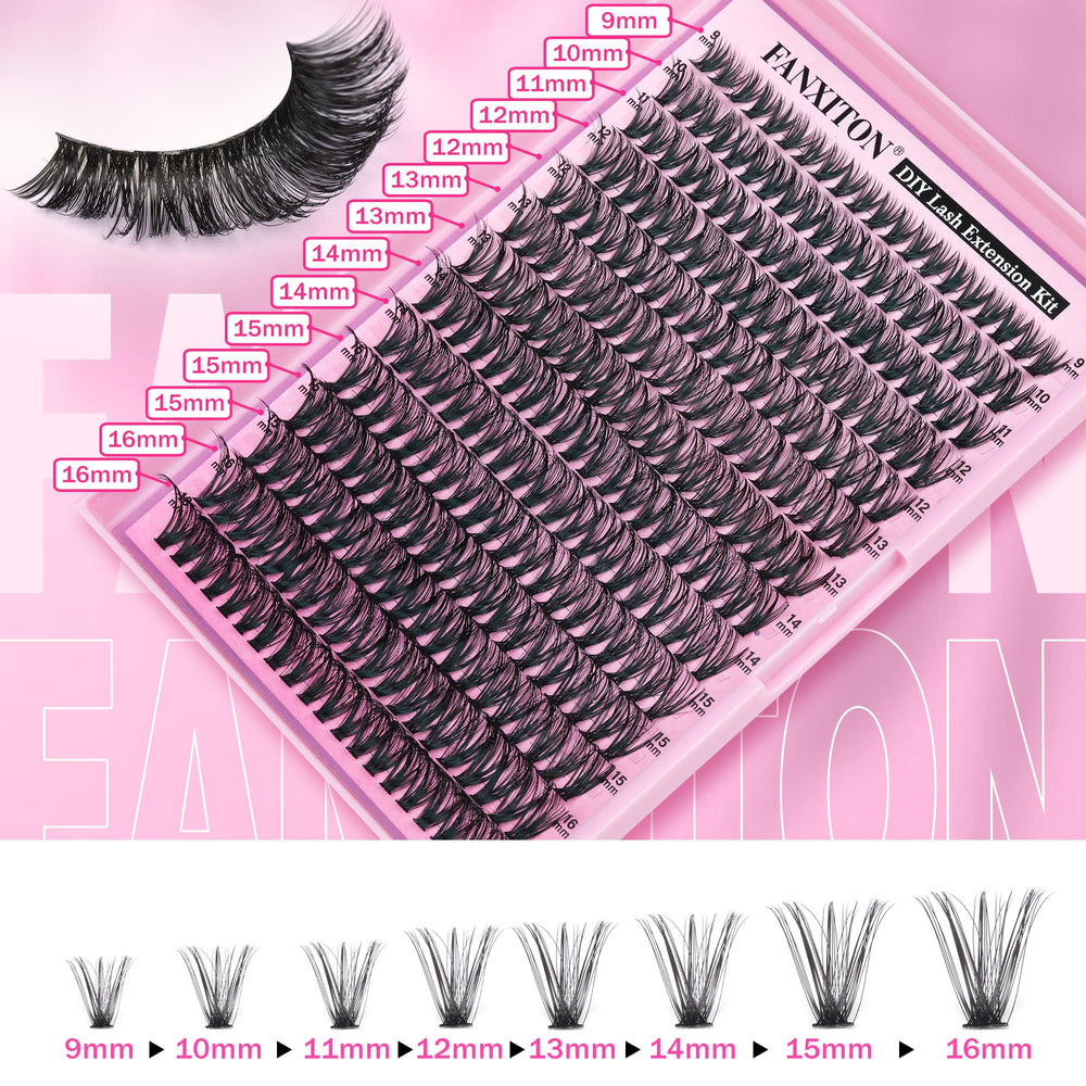 FANXITON empaque del conjunto de pestañas, ideal para almacenar y transportar.