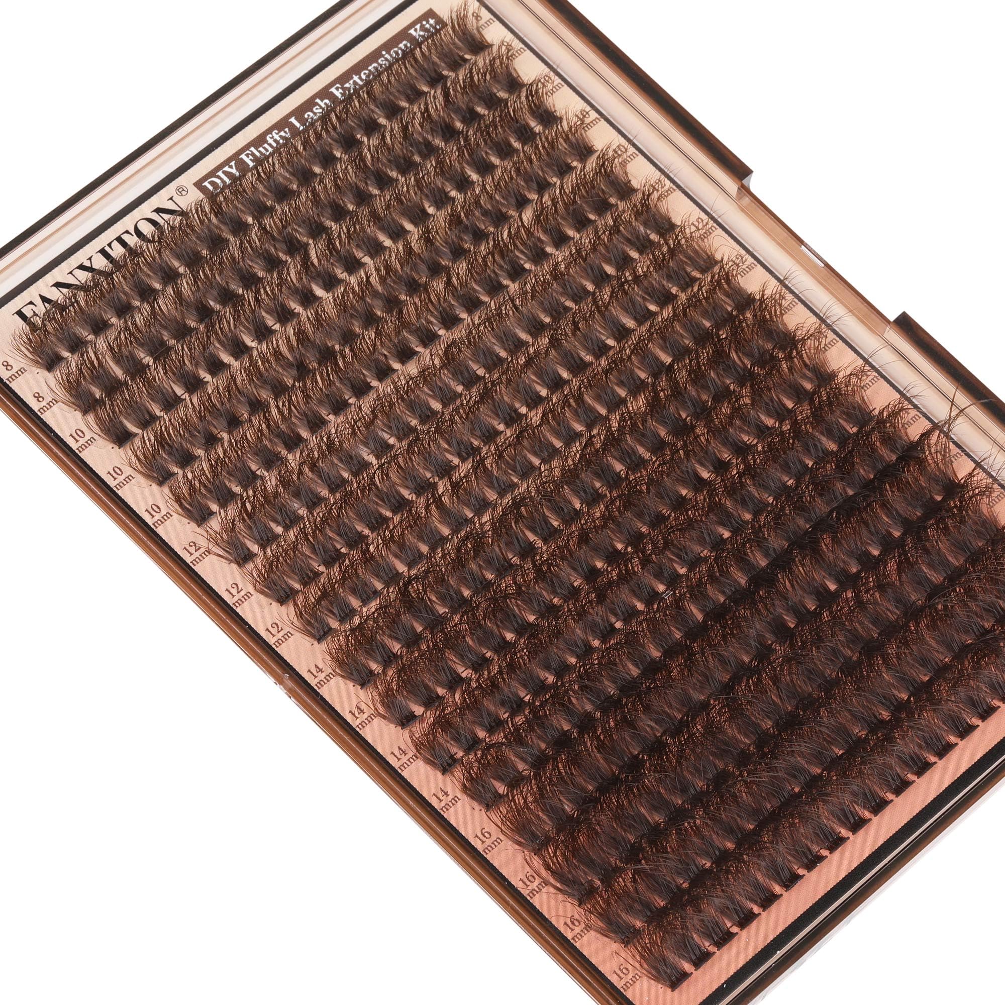 FANXITON kit DIY pestañas marrones para look natural en casa