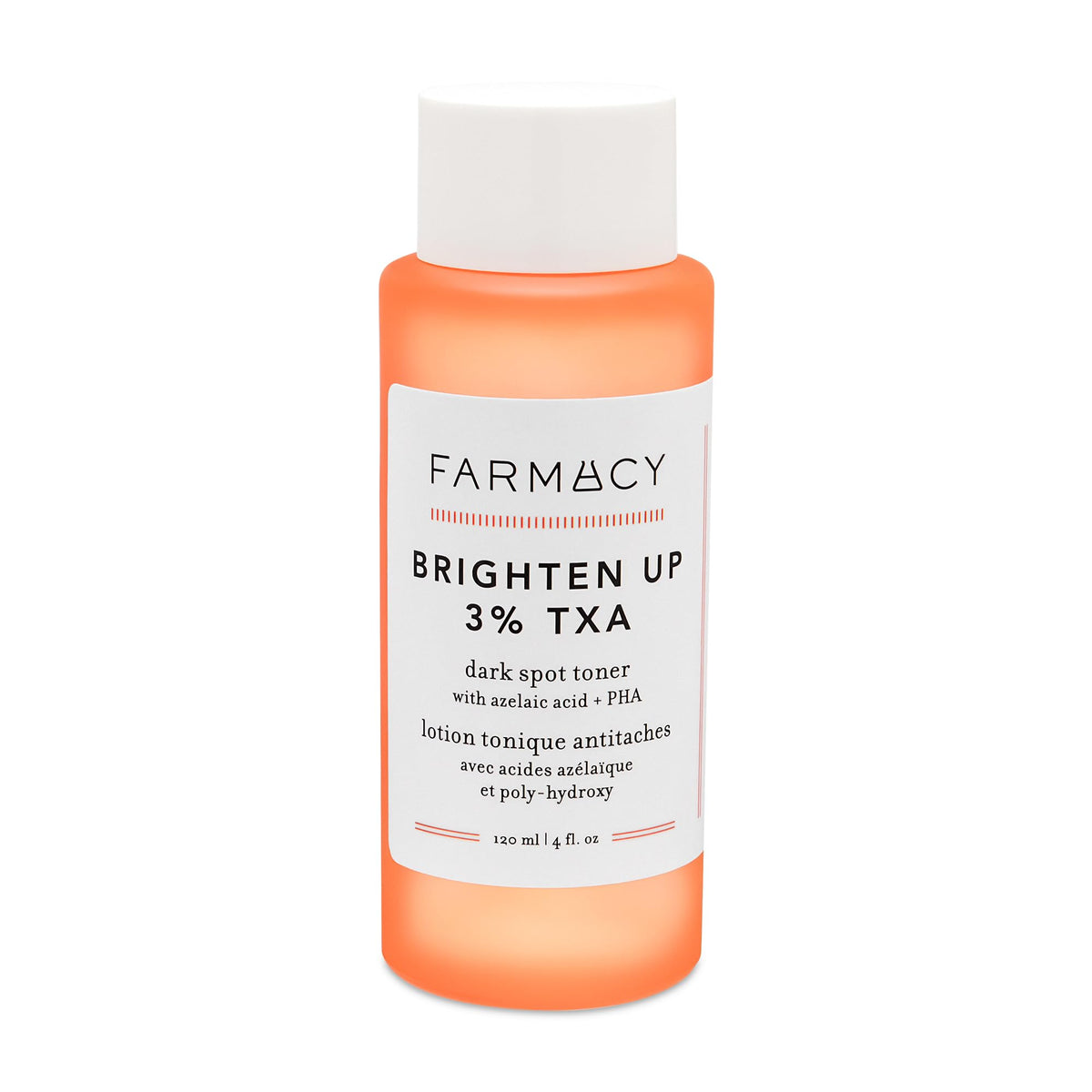 Farmacy 3% TXA Toner: botella iluminada, mejora claridad y tono.