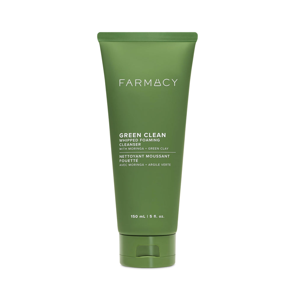 Farmacy nettoyant moussant visage en bouteille purifie en douceur.