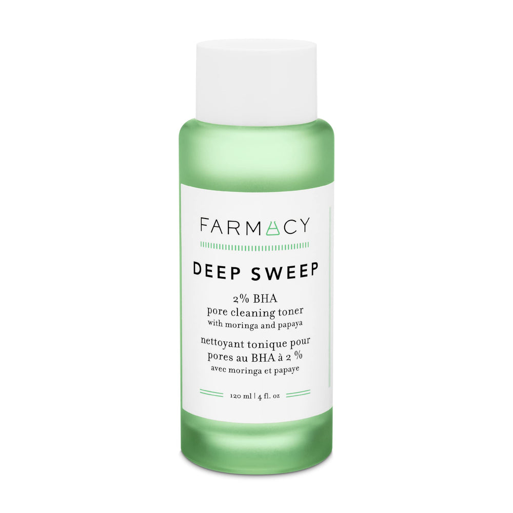 Tonner Farmacy 2% en botella, exfoliación suave para poros claros y textura refinada.