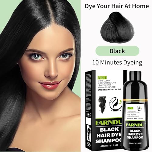 Farndu Shampoing Application Rapide – 10–15 minutes pour masquer les canas.