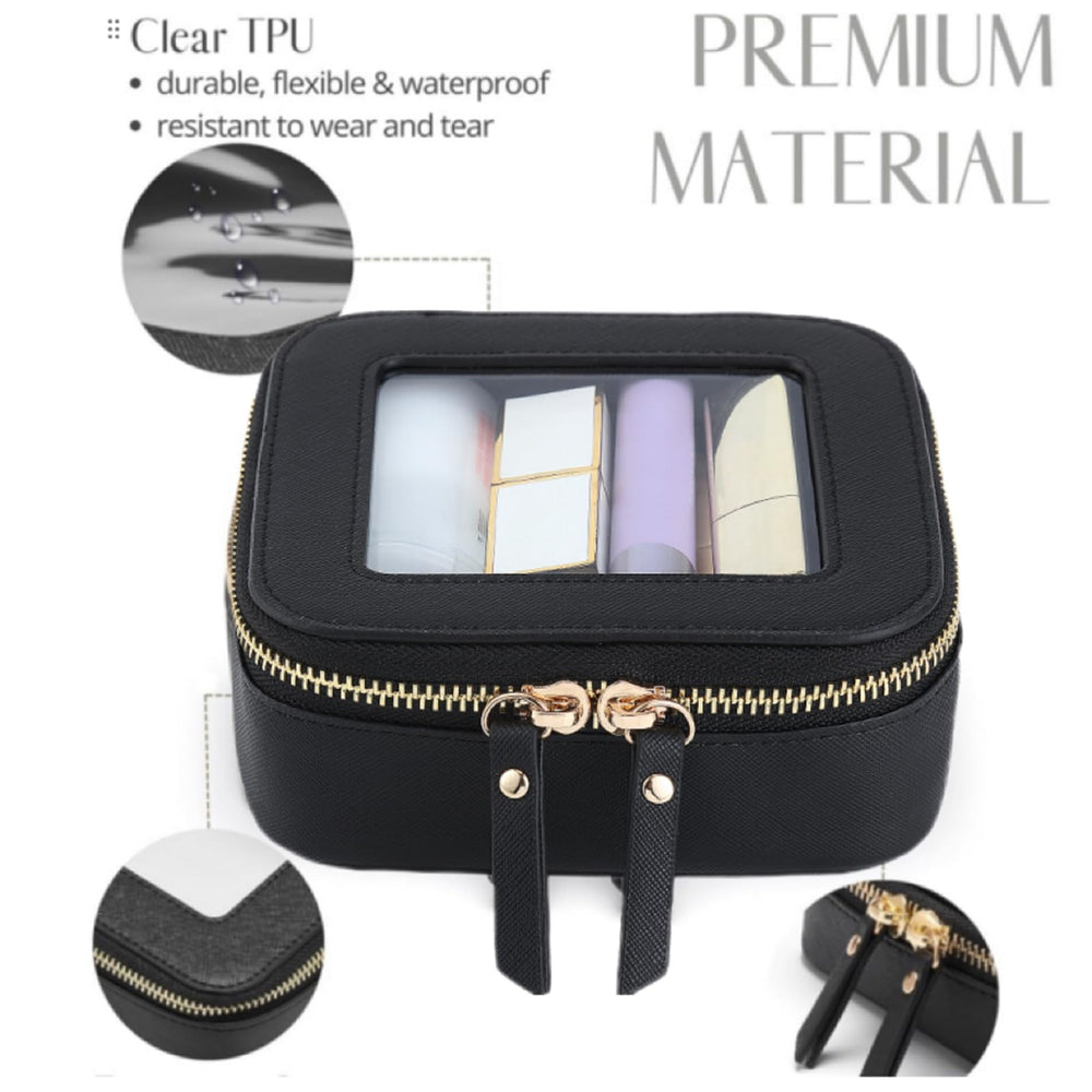 FASAOH funda maquillaje saffiano PU aspecto premium y duradero