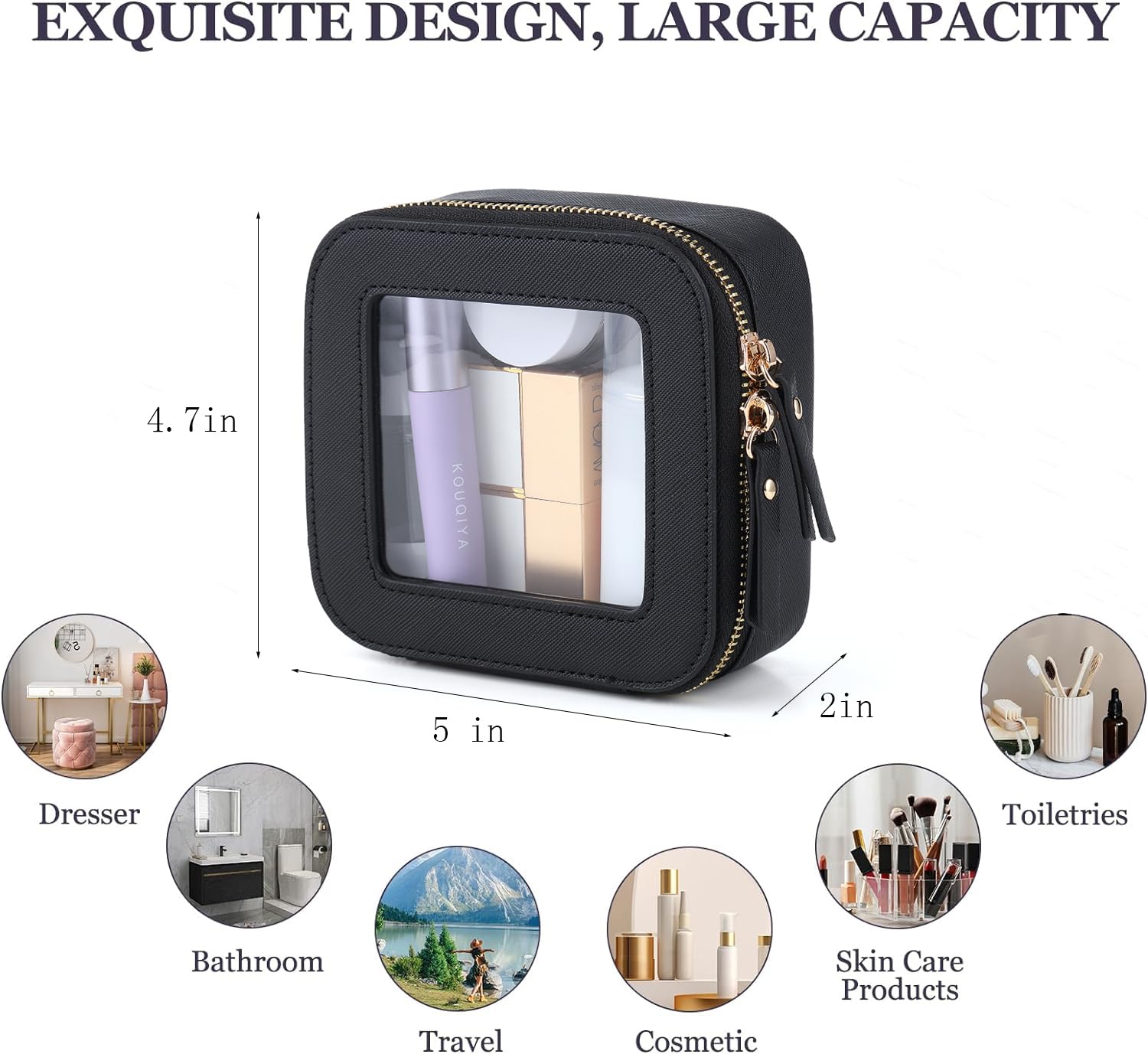 FASAOH bolsa grande para esenciales de viaje, espacio organizado