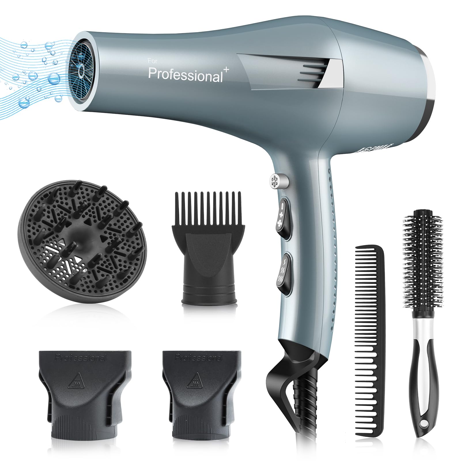 Fazin ionico salon secador rapido para cabello suave y sin encrespamiento.