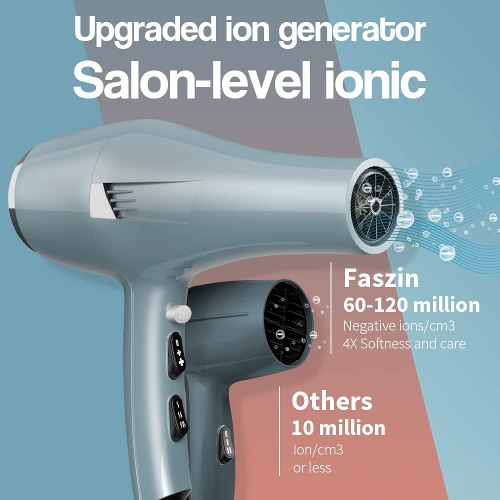 Fazin ionico salon con control de calor para secados precisos segun el cabello.