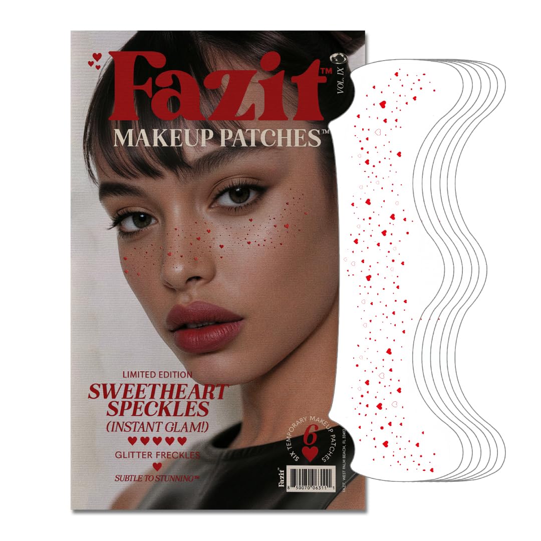 Parches Fazit maquillaje corazon-brillos para un look festivo y sutil.