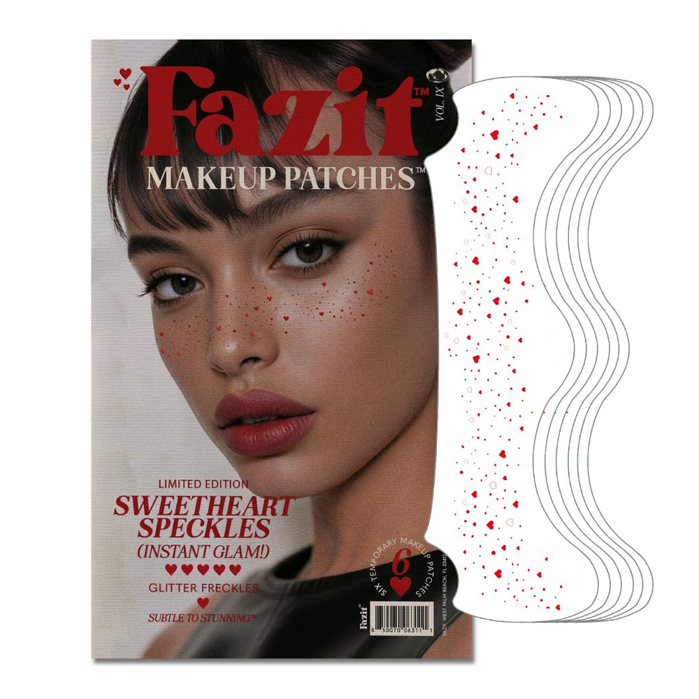 Parches Fazit maquillaje corazon-brillos para un look festivo y sutil.