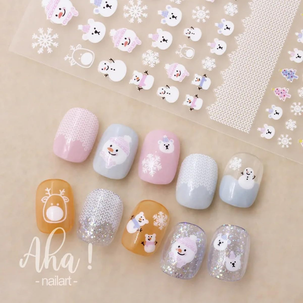 FBABFBUO Papá Noel en uñas, perfecto para temporada