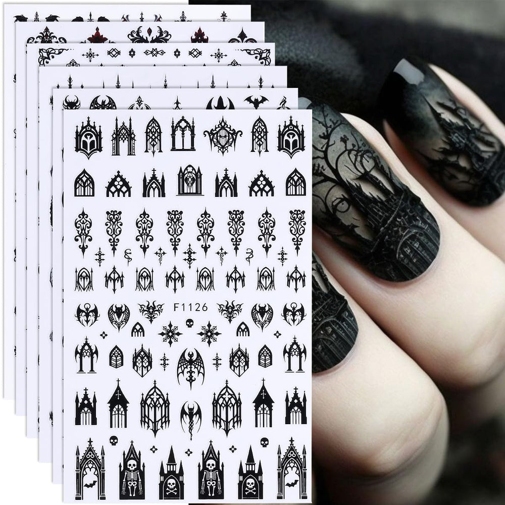 FBABFBUO estampas uñas Halloween 3D, arañas, para un diseño festivo y duradero.