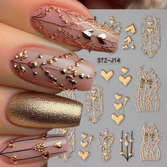 FBABFBUO tortuga dorada 3D para decoración de uñas