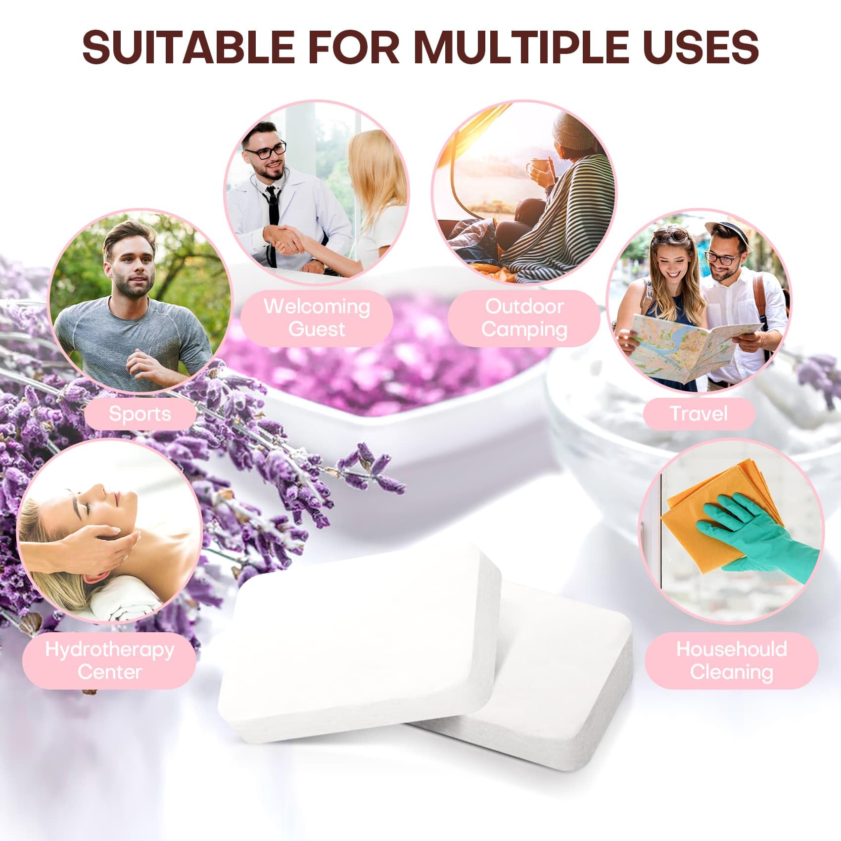 FCaeon toalla compacta rosa: tamaño 12x9 pulgadas para spa en casa.