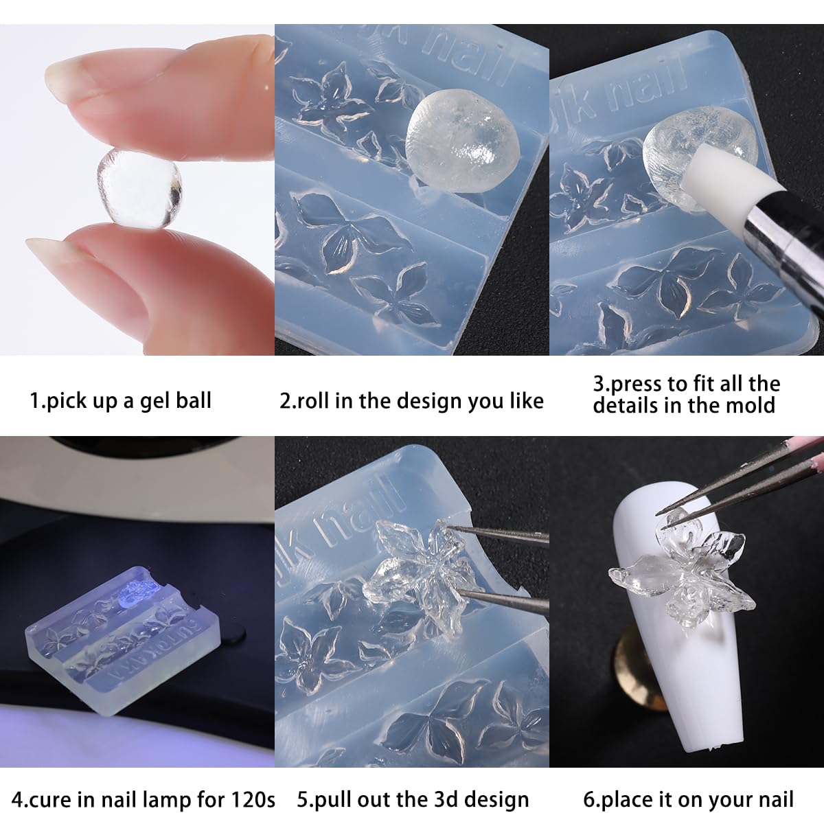 Extensiones de uñas con gel sólido Fcozpjk para mayor densidad.