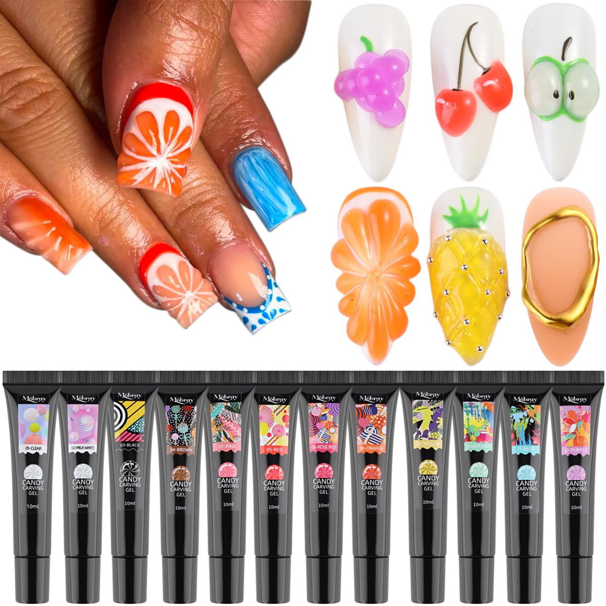 Fcozpjk gel esculpido 3D en uñas para diseños voluminosos y duraderos.