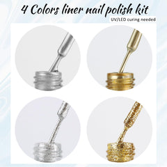 Fcozpjk delineador glitter dorado para acentos brillantes en uñas.