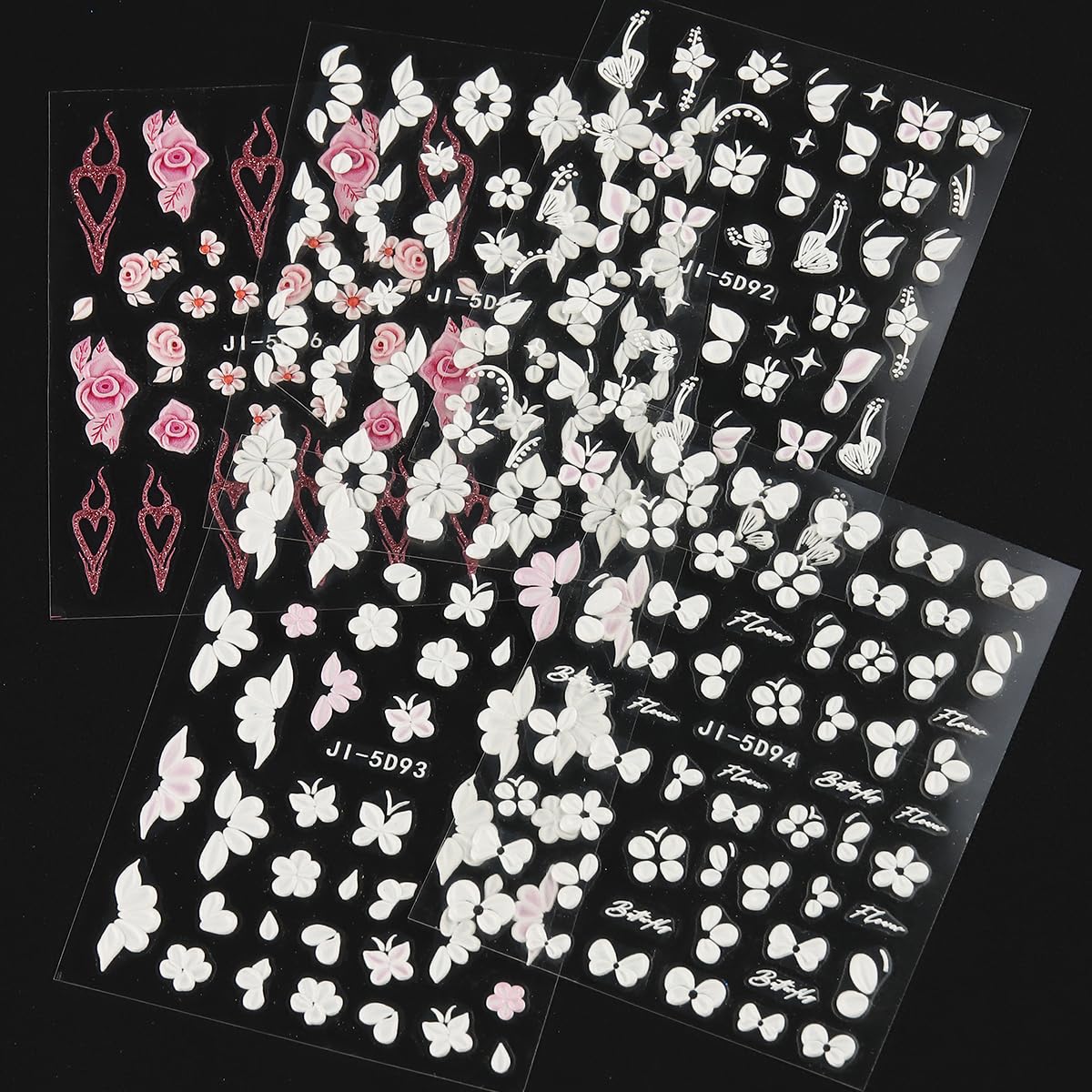 Pegatinas Fcozpjk acabado relieve 3D para uñas