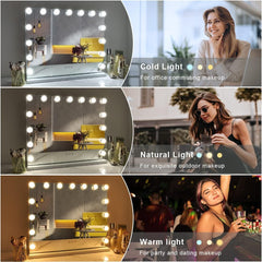 Fenchilin espejo de maquillaje con iluminación ajustable para tonos variables
