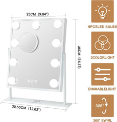 Fenchilín: espejo de vanidad 12x14 con iluminación ajustable para cualquier hora.