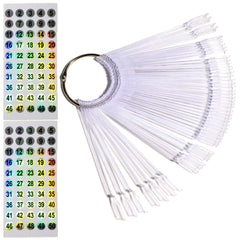 Fenkon palitos de muestra para esmalte transparentes que muestran el color con claridad.