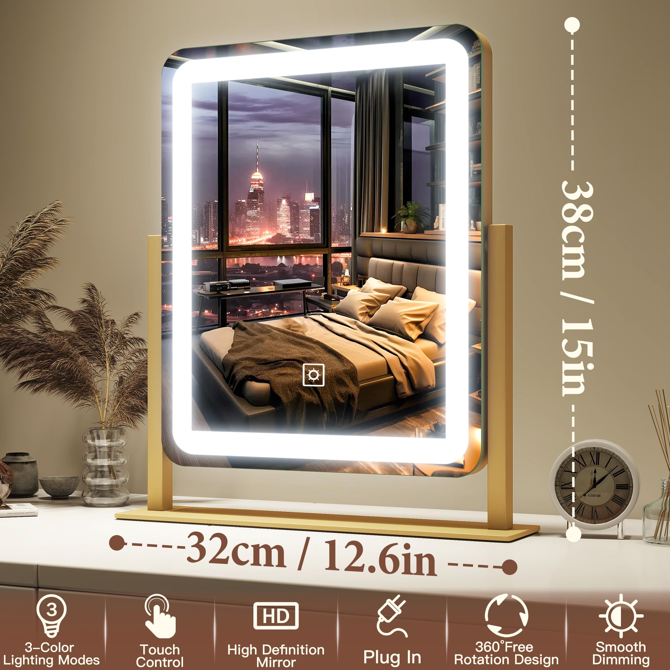 Miroir FENNIO vanité design minimaliste pour bureau ou chambre.