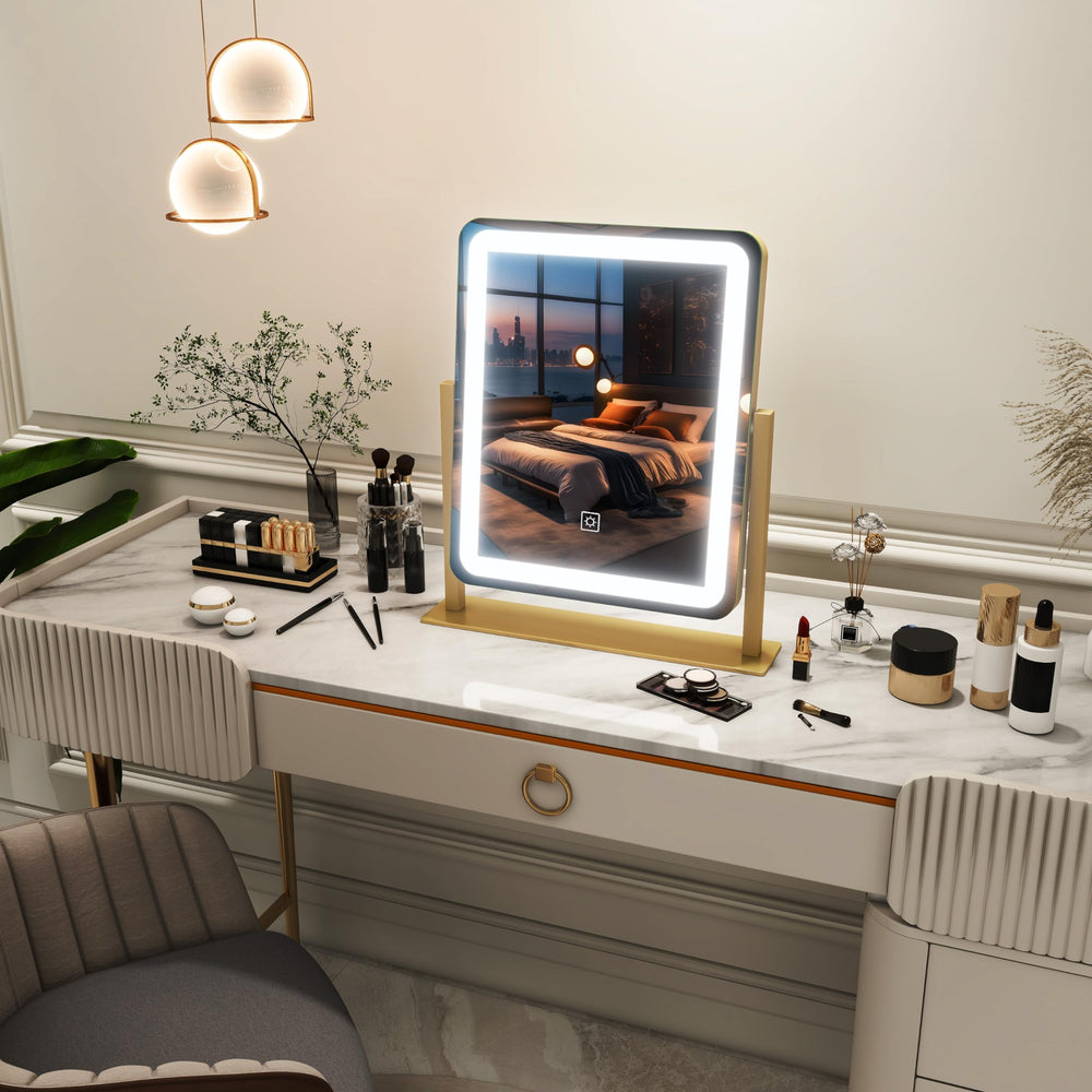 Miroir FENNIO vanité verre haute résolution et finition élégante.