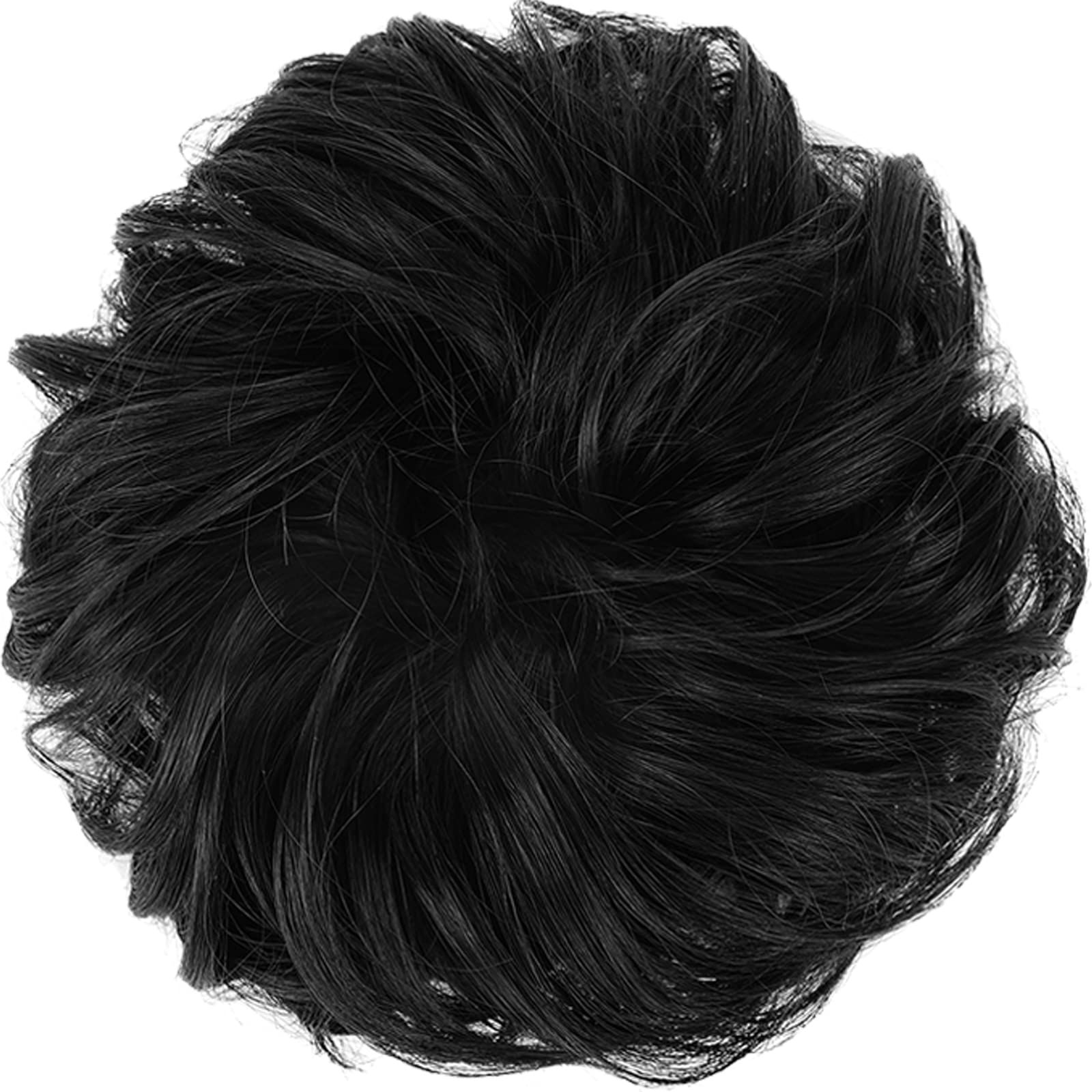 FESHFEN bun ondulado y rizado con textura natural para look rápido.