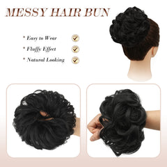 FESHFEN chignon sintético natural que se integra con el cabello.