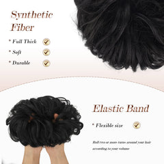 FESHFEN extensiones para ponytail con cierre elástico fácil de colocar.
