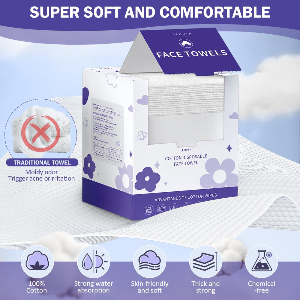 FFEWAFP: toallas faciales absorbentes secas para limpieza diaria.